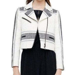 Club Monaco Nolicia Striped Moto Jacket